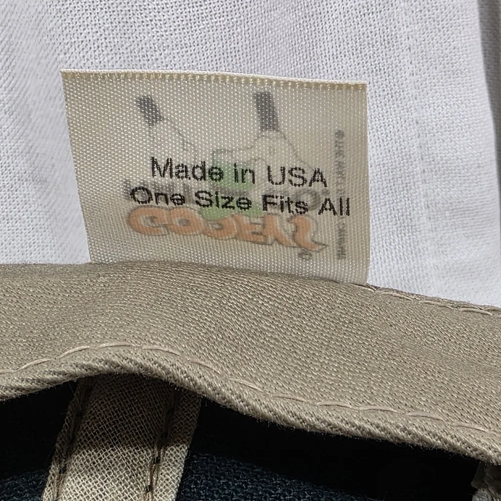 Goofy’s Hat Co. Vintage Strapback “M” Logo Hat – USA Made – Green & Brown